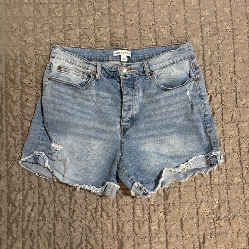 AND NOW THIS denim Jean Shorts with Frayed Hem - Picture 3 of 7